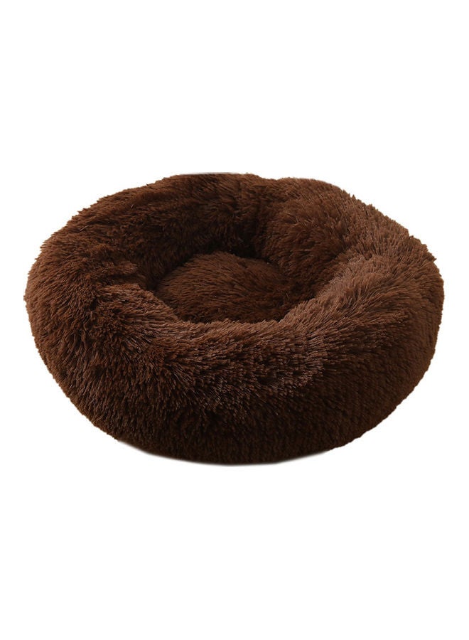 Anti Anxiety Faux Fur Donut Shape Dog or Cat Bed Brown 40cm