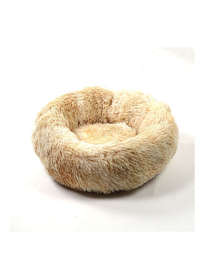 Anti Anxiety Faux Fur Donut Shape Dog or Cat Bed Beige 40cm