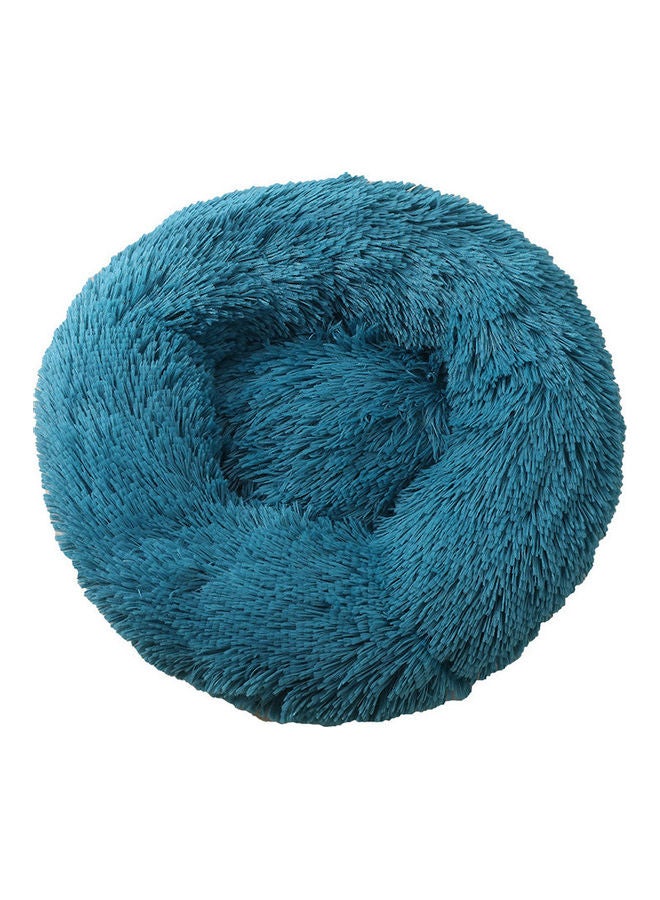 Anti Anxiety Faux Fur Donut Shape Dog or Cat Bed Blue 40cm