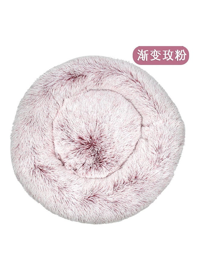 Anti Anxiety Faux Fur Donut Shape Dog or Cat Bed Purple/White 40cm