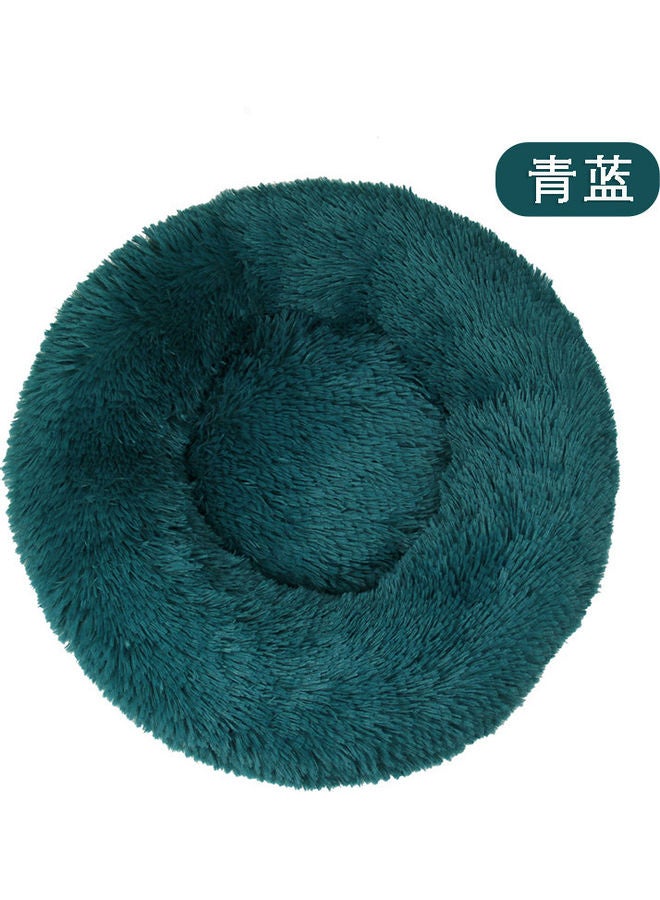Anti Anxiety Faux Fur Donut Shape Dog or Cat Bed Green 40cm