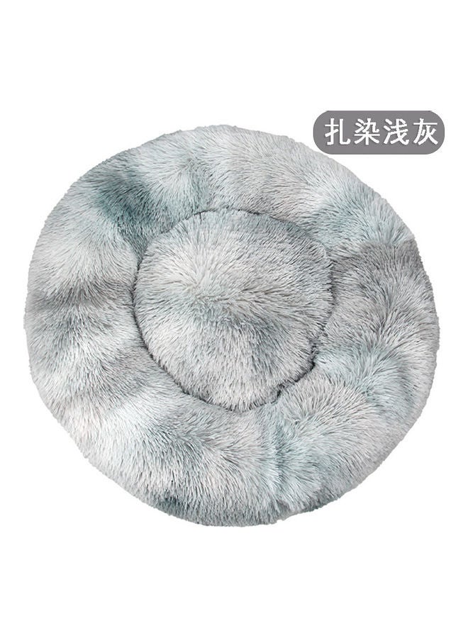 Anti Anxiety Faux Fur Donut Shape Bed for Cat/Dog Grey 60cm