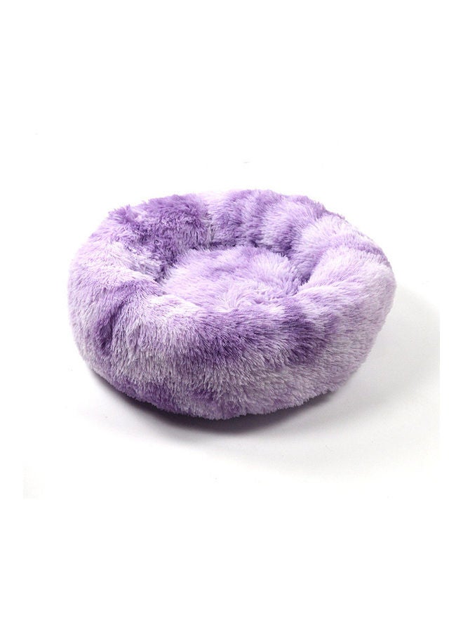 Anti Anxiety Faux Fur Donut Shape Bed for Cat/Dog Light Purple 60cm