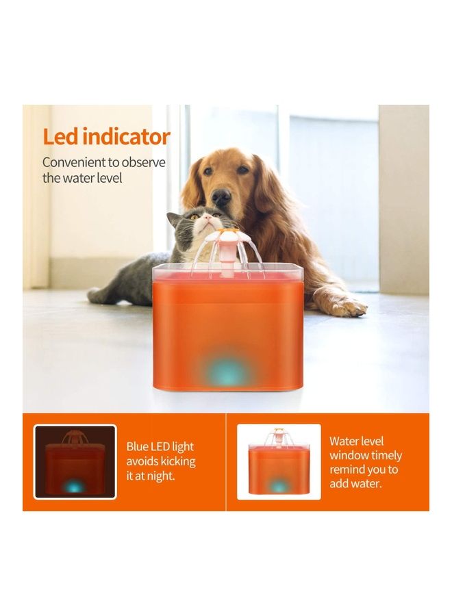 Automatic Pet Drinking Water Fountain Orange