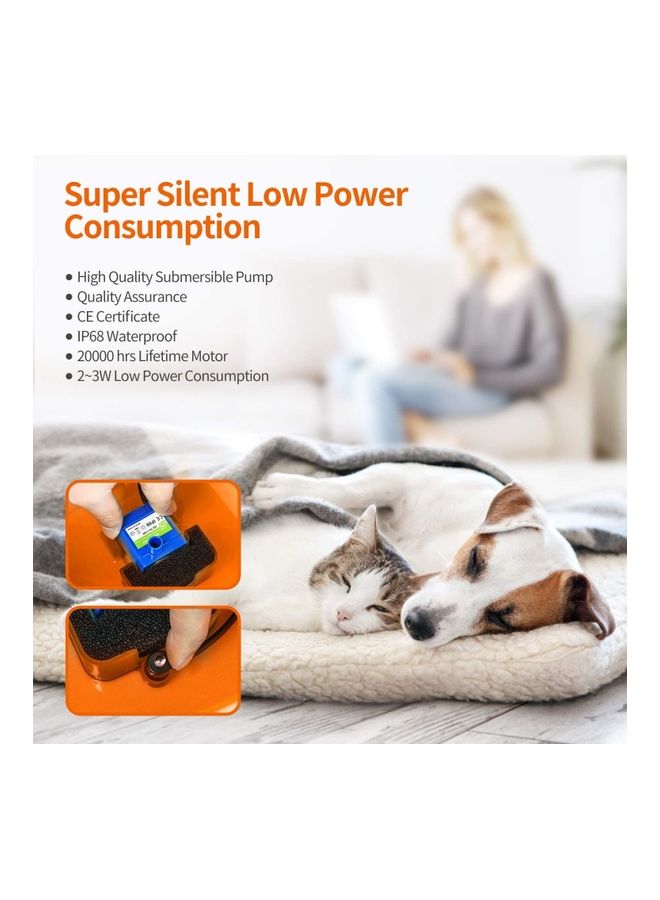 Automatic Pet Drinking Water Fountain Orange