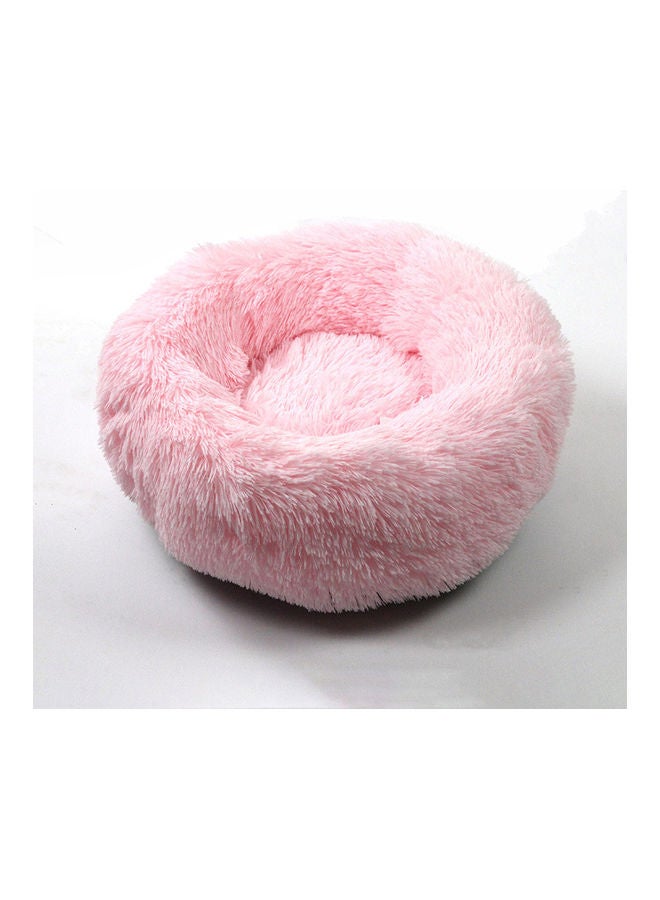 Anti Anxiety Faux Fur Donut Shape Bed for Cat/Dog Light Pink 60cm