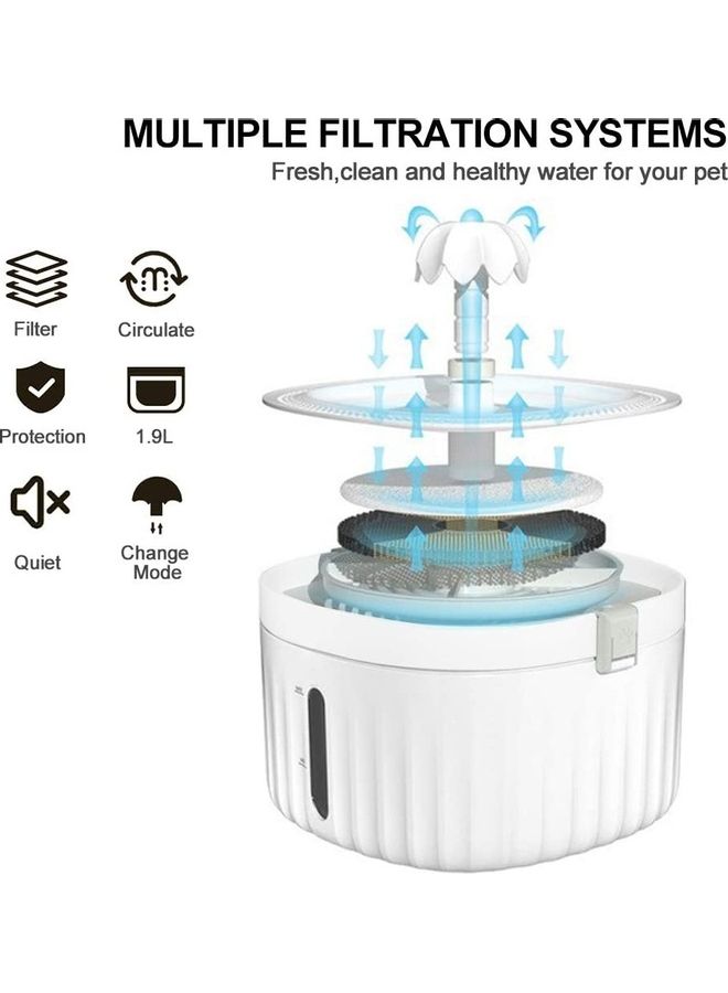 Automatic Pet Drinking Water Fountain White