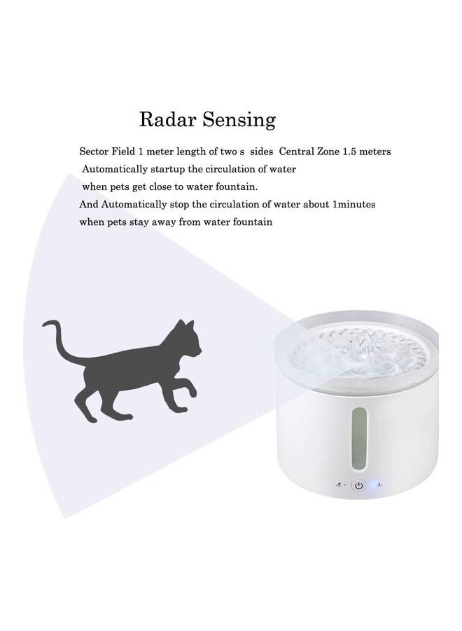 Automatic Pet Drinking Water Fountain White