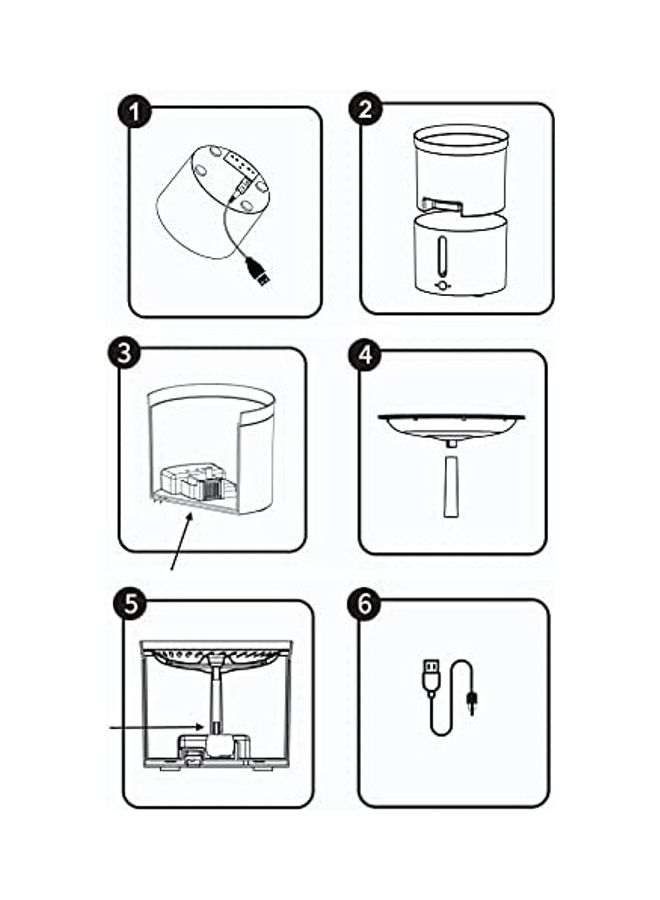 Automatic Pet Drinking Water Fountain White