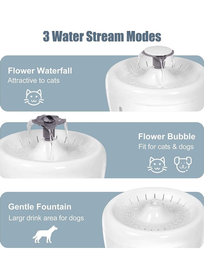 Automatic Pet Drinking Water Fountain White