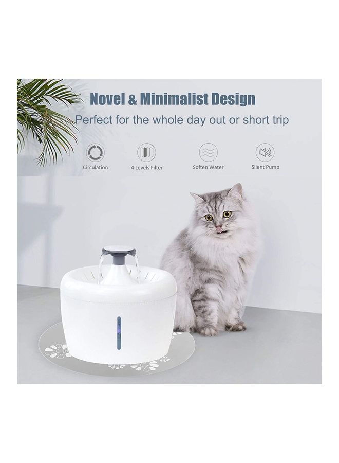 Automatic Pet Drinking Water Fountain White