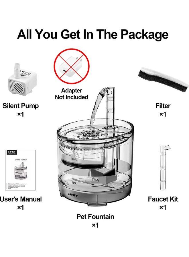 Automatic Pet Drinking Water Fountain Clear