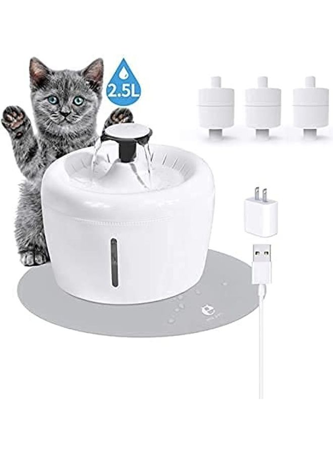 Automatic Pet Drinking Water Fountain White