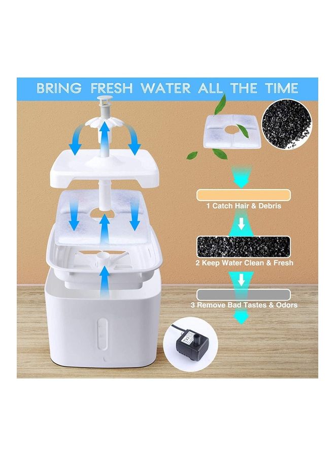 Automatic Pet Drinking Water Fountain White