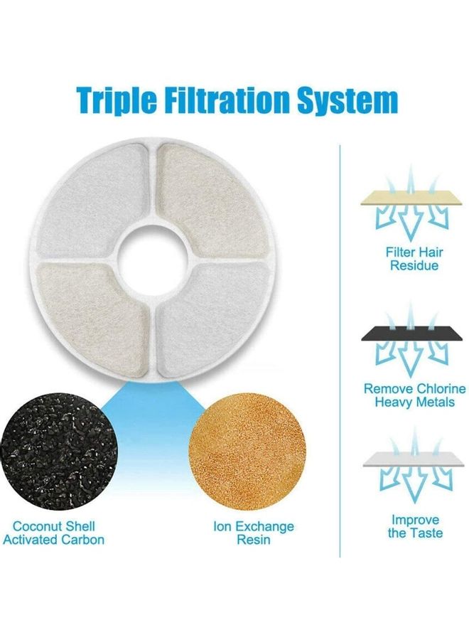 2.4L Automatic Pet Water Fountain White/Silver