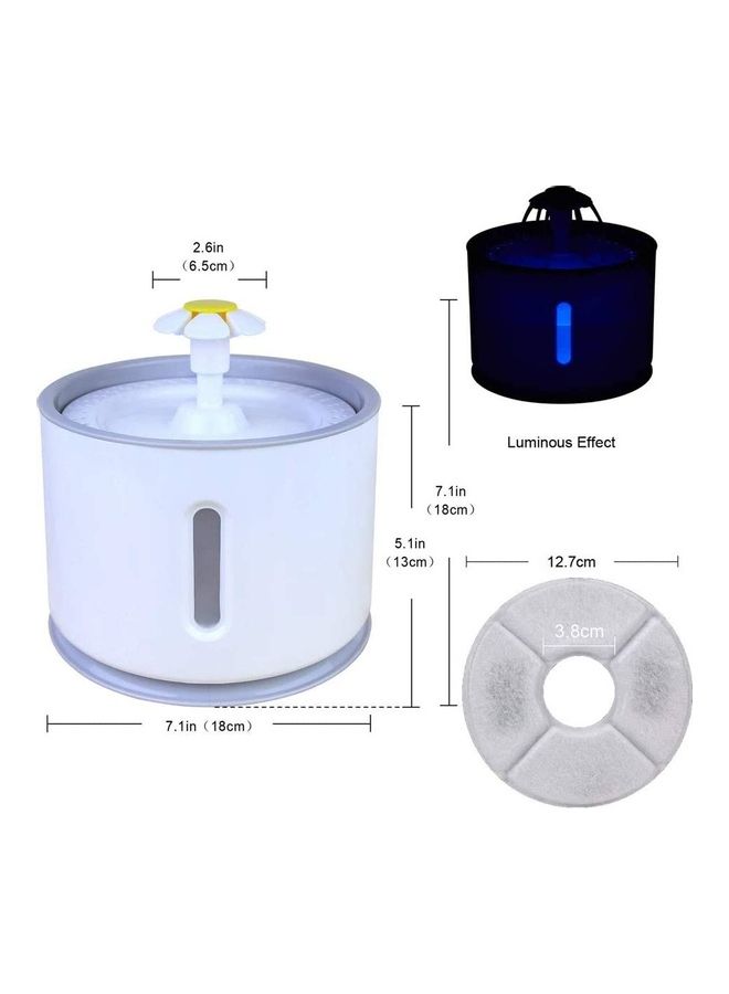 2.4L Automatic Pet Water Fountain with LED White/Purple