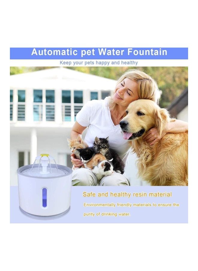 2.4L Automatic Pet Water Fountain with LED White