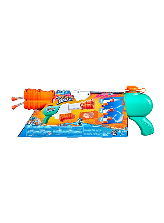 Nerf Super Soaker Hydro Frenzy Water Blaster, Wild 3-In-1 Soaking Fun, Adjustable Nozzle, 2 Water-Launching Tubes