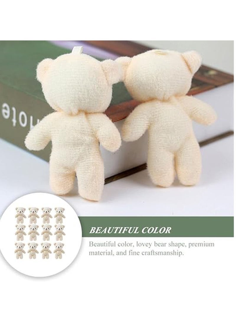 Bears Pendant, Mini Plush Bear Toy Small Plush Doll Bears Stuffed Animal Toys for Keychain Craft DIY Accessory Birthday Gifts Party Favors Supplies 12Pcs