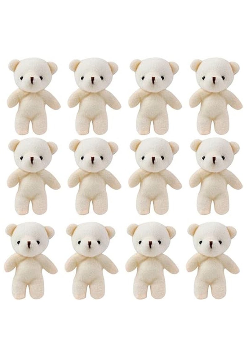 Bears Pendant, Mini Plush Bear Toy Small Plush Doll Bears Stuffed Animal Toys for Keychain Craft DIY Accessory Birthday Gifts Party Favors Supplies 12Pcs