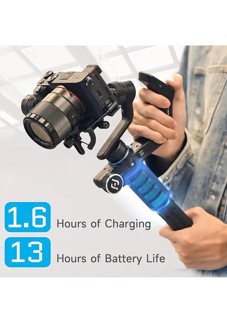 FeiyuTech Scorp Mini 3-Axis All In One Gimbal Stabilizer For Mirrorless Camera With Short Lens, Compact Cameras, Action Camera Gopro, 54-88mm Width IPhone 15 Pro, 1.3