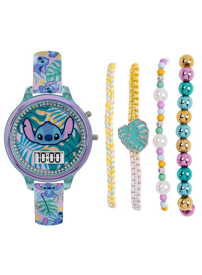 Girls Digital Round Shape Silicone Wrist Watch - LAS40001ARG - 38 Millimeter