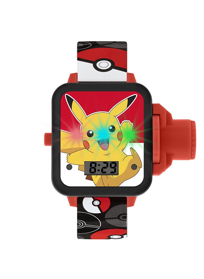 Boys Digital Square Shape Silicone Wrist Watch - POK4280ARG - 32 Millimeter