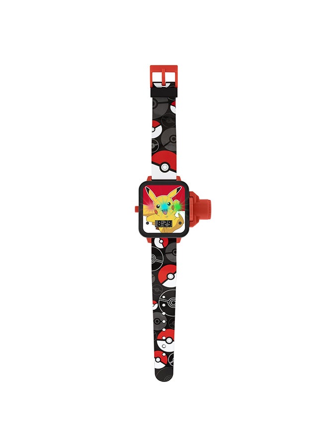 Boys Digital Square Shape Silicone Wrist Watch - POK4280ARG - 32 Millimeter