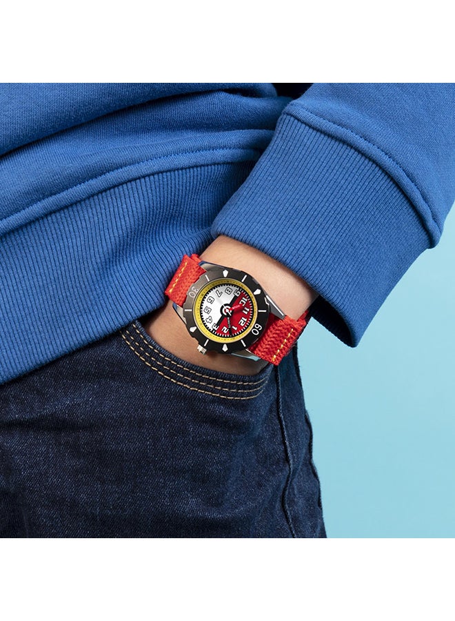 Boys Analog Round Shape Nylon Wrist Watch - POK3129 - 35.5 Millimeter