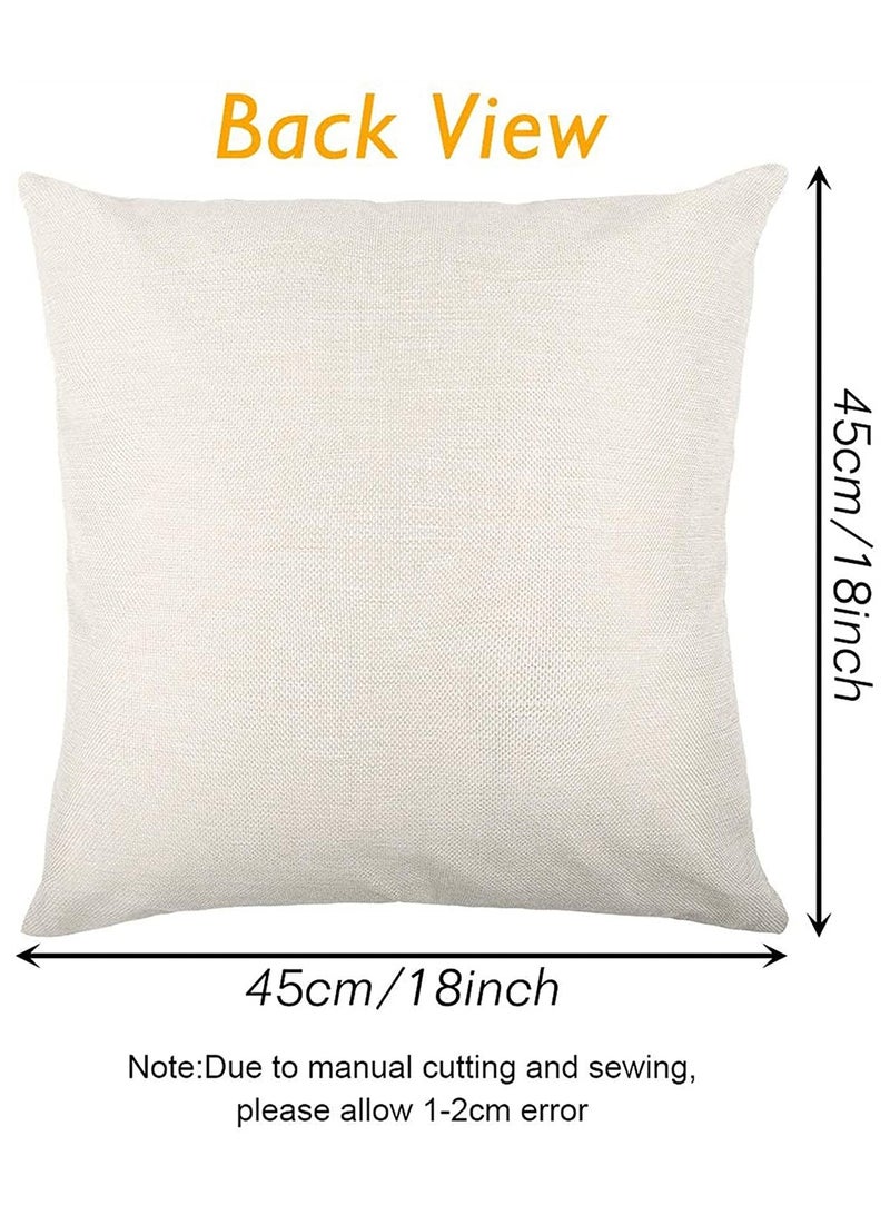 4 Pcs Pillow Covers Decorative Geometric Yellow Grey Modern Pattern Cotton Polyester Square Pillow Cushion Case 18 x 18 Inches