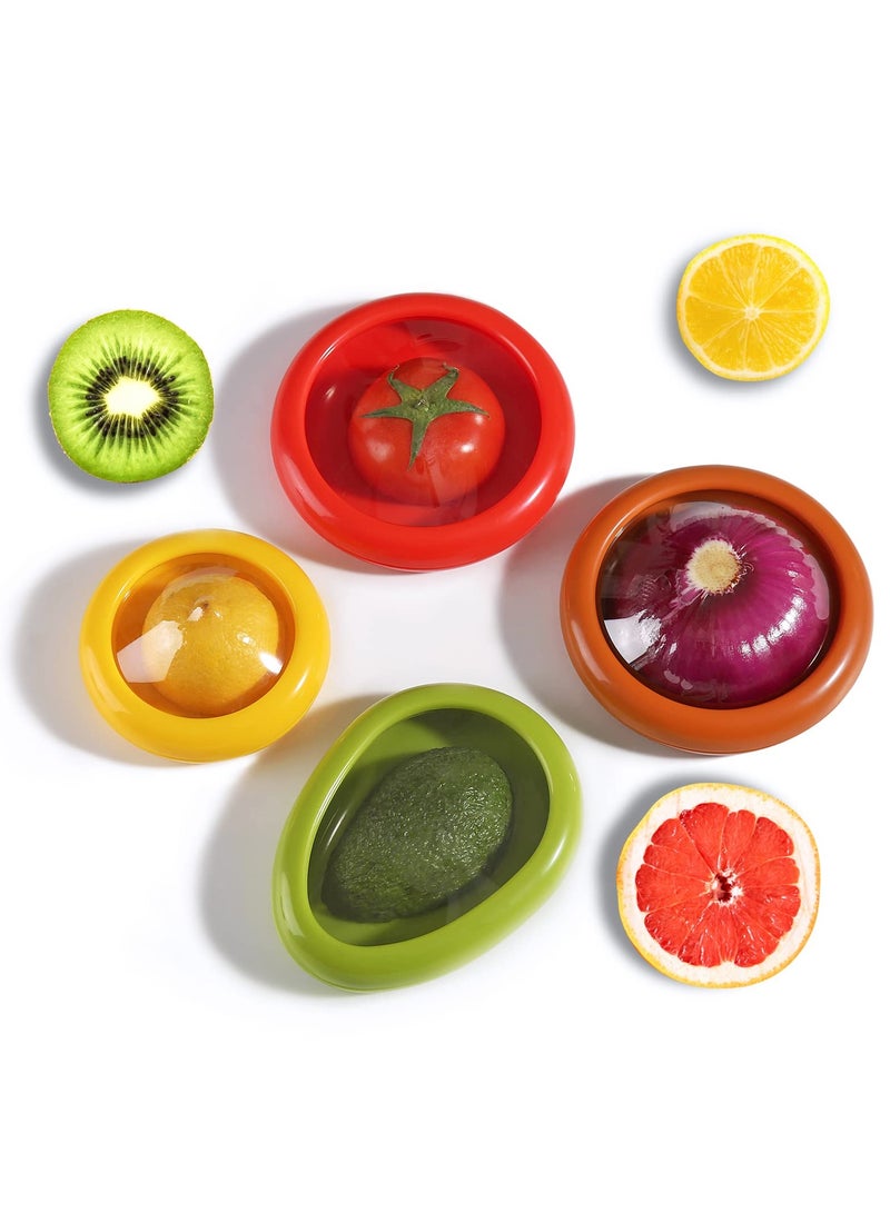 4 Pcs Saver Holder Storage Containers for Fridge, Reusable Food Saver for Tomato, Onion, Lemon Keeper Holder, Refrigerator Vegetable Fruit Crisper