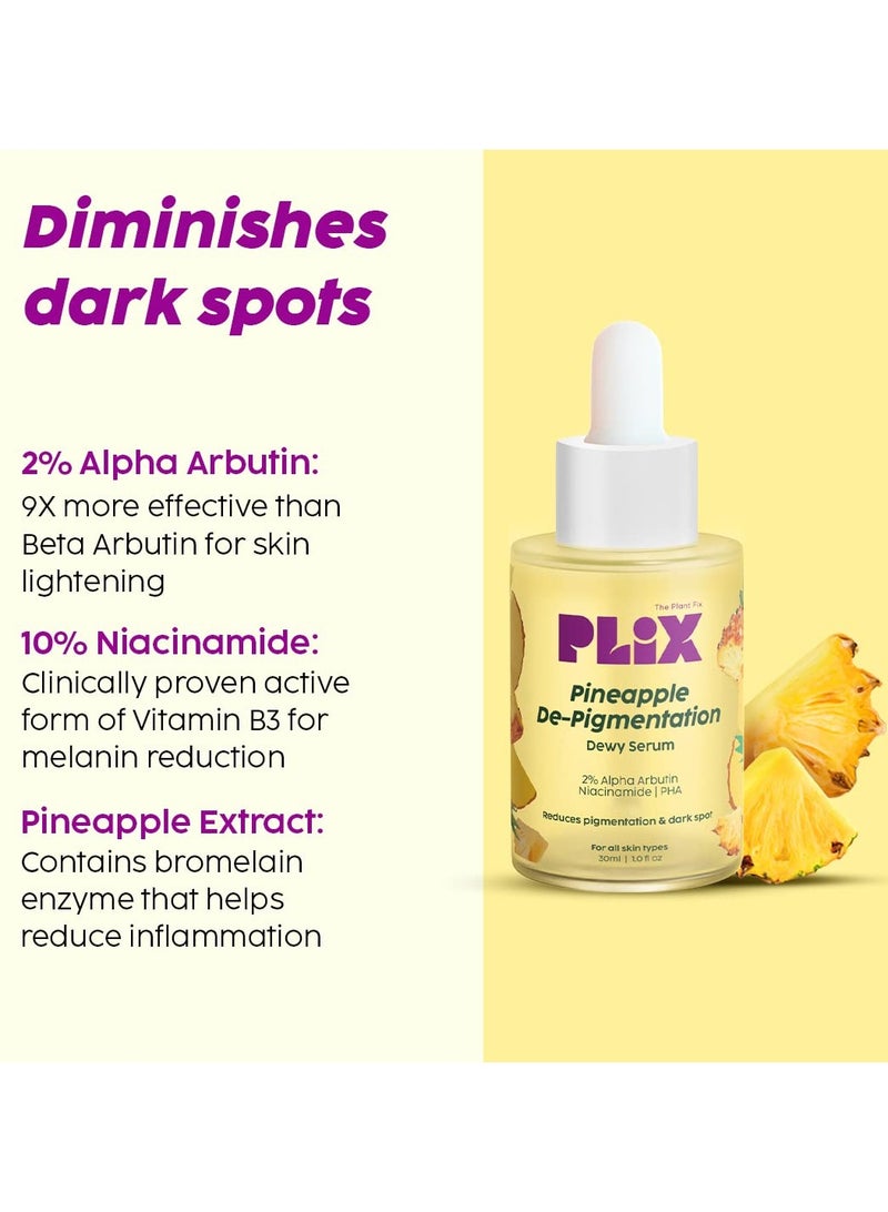 PLIX THE PLANT FIX 5% Pineapple Foaming Face Wash And Serum Combo for Pigmentation and Dark Spots Dillness Reveal A Brighter Even Toned Complexion