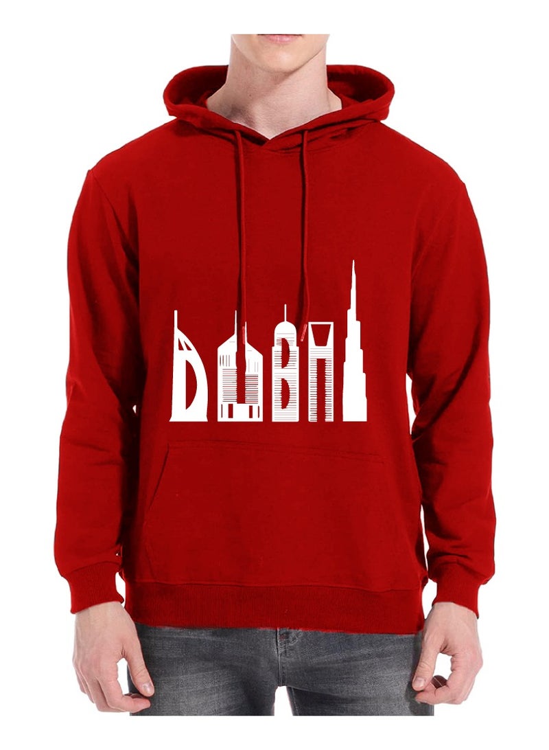 Dubai Skyline Hoodie - Soft Cotton Pullover - Casual Fashion Hoodie for Men and Women - Long Sleeve with Drawstring and Pockets - Perfect for Travel