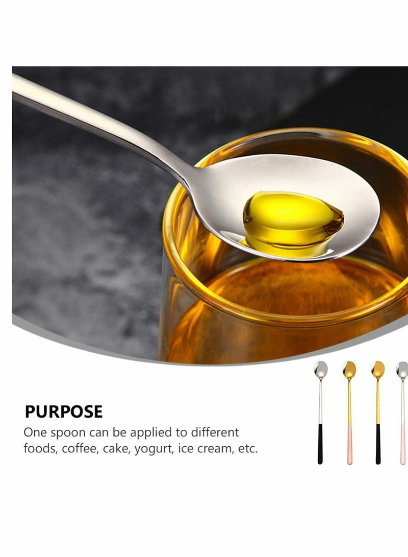 Long Handle Iced Tea Spoon Coffee Spoon Ice Cream Spoon Stainless Steel Stirring Spoons for Iced Coffee Iced Tea Milkshake Sundeas Latte and Other Desserts, 23.5 cm Length, 4 Pcs