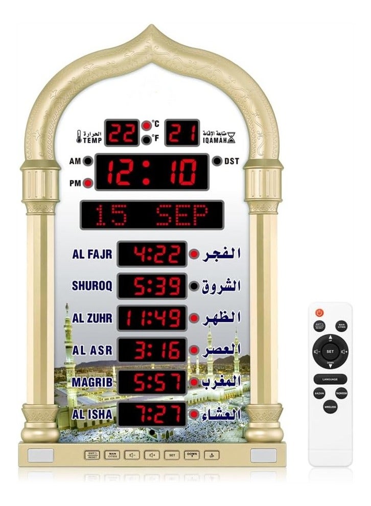 Digital LED Islamic Mosque Azan Prayer Clock for Home, Office, Hall and Mosque