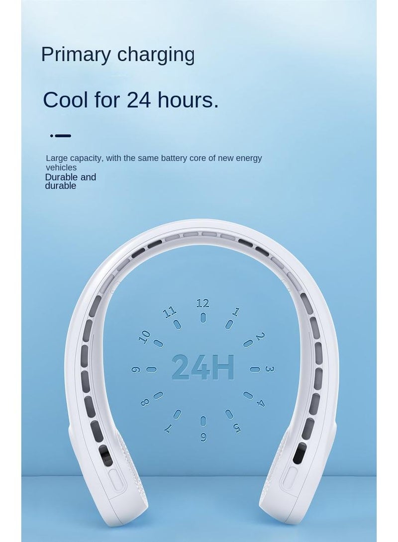 Portable Neck Fan Wearable Bladeless Hands-Free Fan Quiet Design 3 Speed Fan Rechargeable Leafless Headphone Design 360°Surround Faster Cooling Fan For Indoor Outdoor Camping