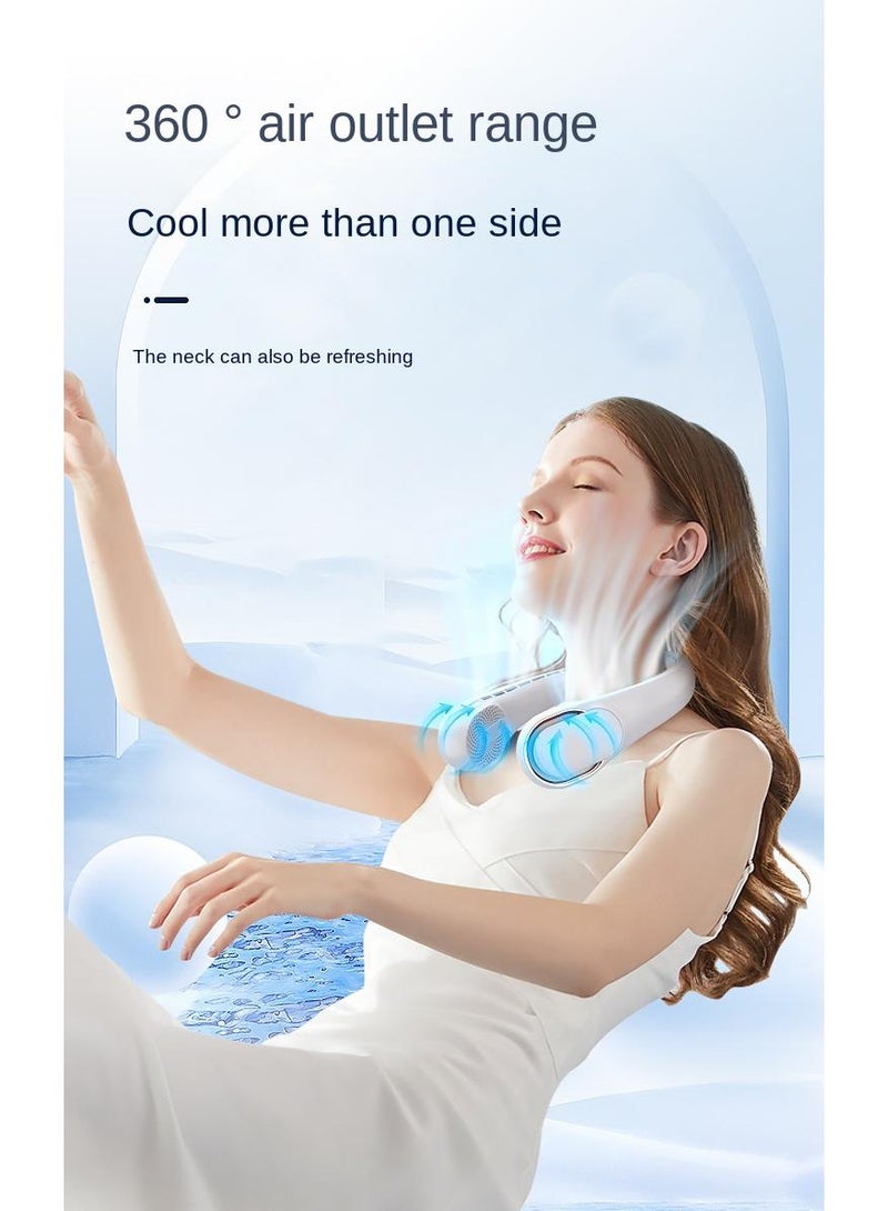 Portable Neck Fan Wearable Bladeless Hands-Free Fan Quiet Design 3 Speed Fan Rechargeable Leafless Headphone Design 360°Surround Faster Cooling Fan For Indoor Outdoor Camping