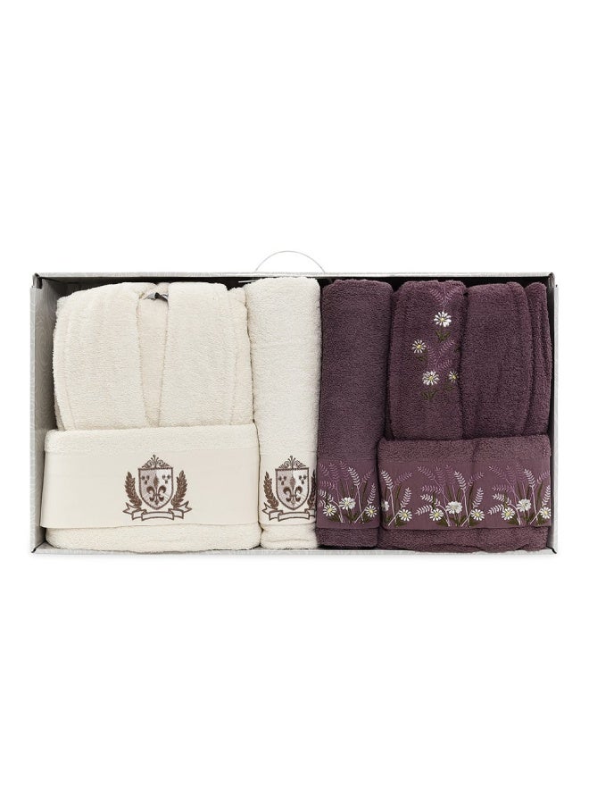 League 6-Piece Family Towel Set, Purple