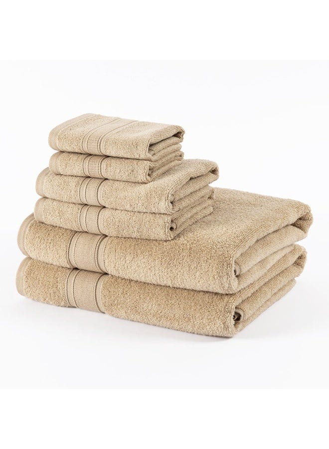 Broyhill 6-Pack Towel Set, Sand - 435 Gsm