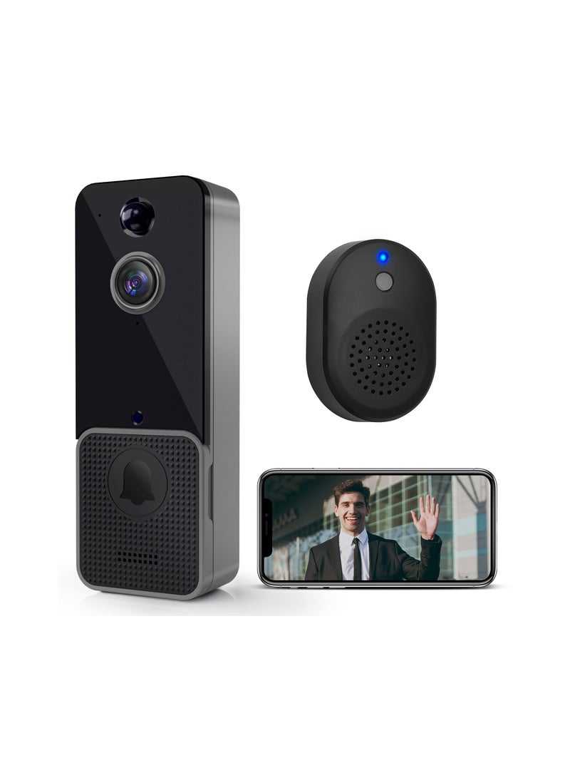 Doorbell Camera Wireless,  WiFi Video Doorbell w/PIR Human Detection and App Alerts - 2-Way Audio, HD Night Vision, 155° Ultra Wide Angl, Compatible with iOS and Android