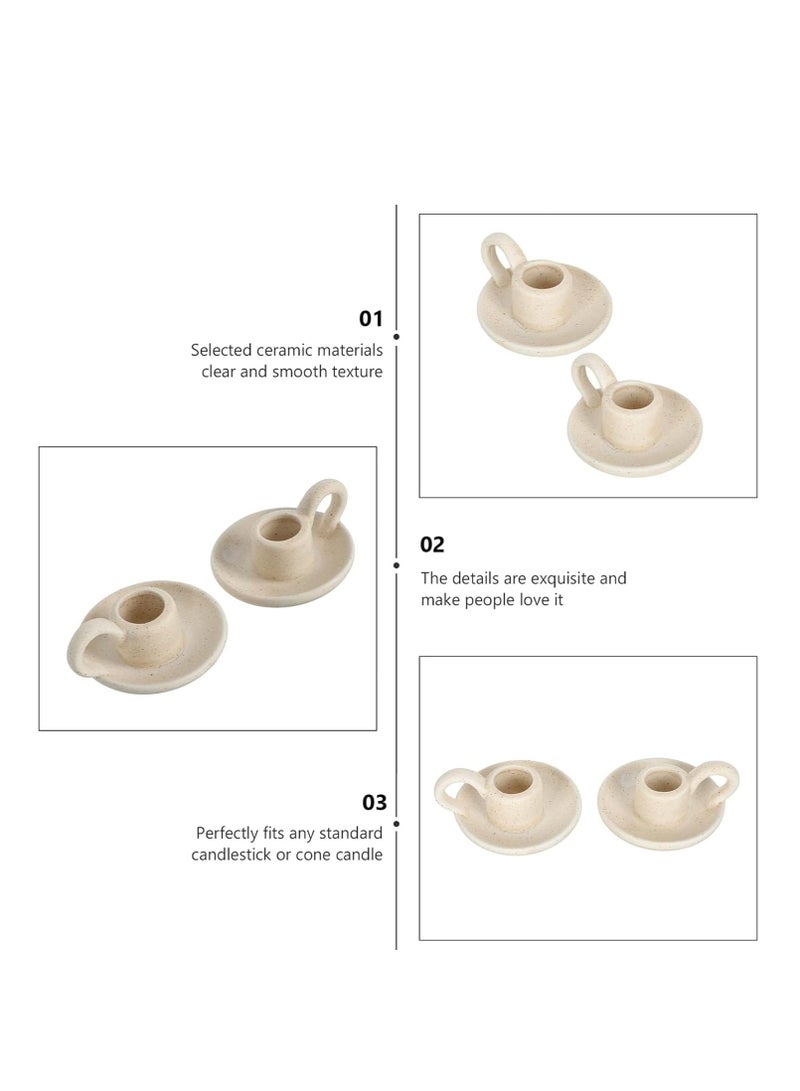 Ceramic Candle Holders, Decorative Candle Holders, Candlelight Dinner Decor, Candle Stability Bases, Handle Candle Holders, Candle Display Pieces, Housewarming Gifts, for Table, Centerpiece, Wedding