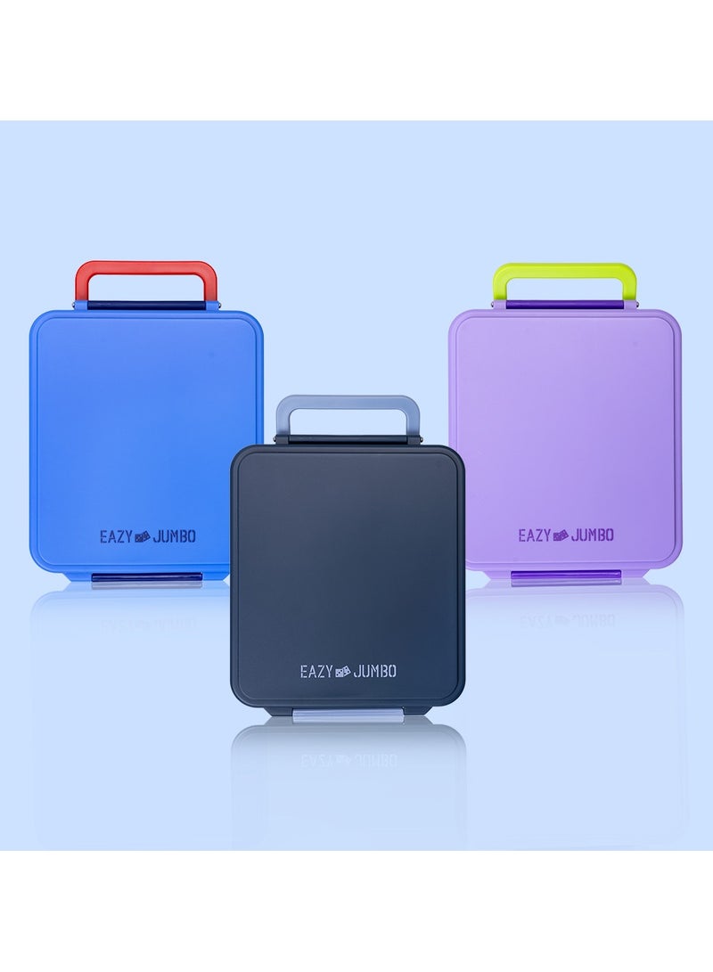 Jumbo Bento Lunch Box With Thermos And Dip Jar - Blue