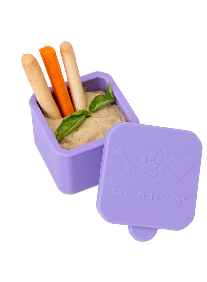 Jumbo Bento Lunch Box With Thermos And Dip Jar - Purple