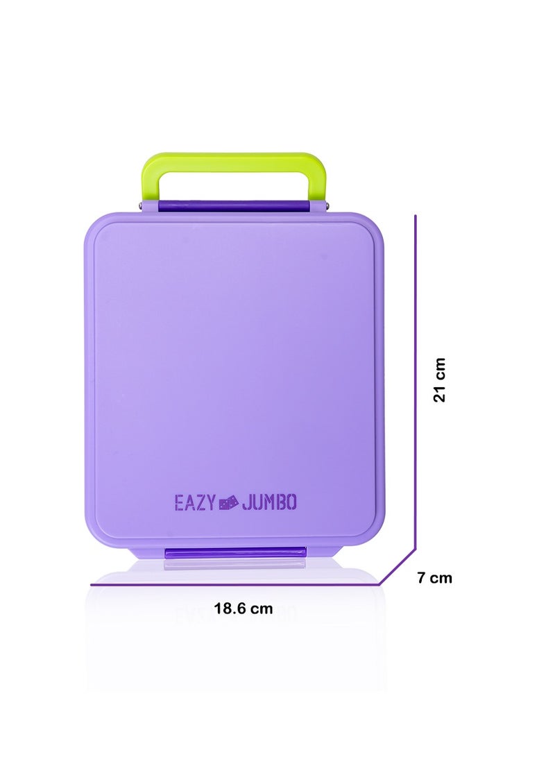 Jumbo Bento Lunch Box With Thermos And Dip Jar - Purple