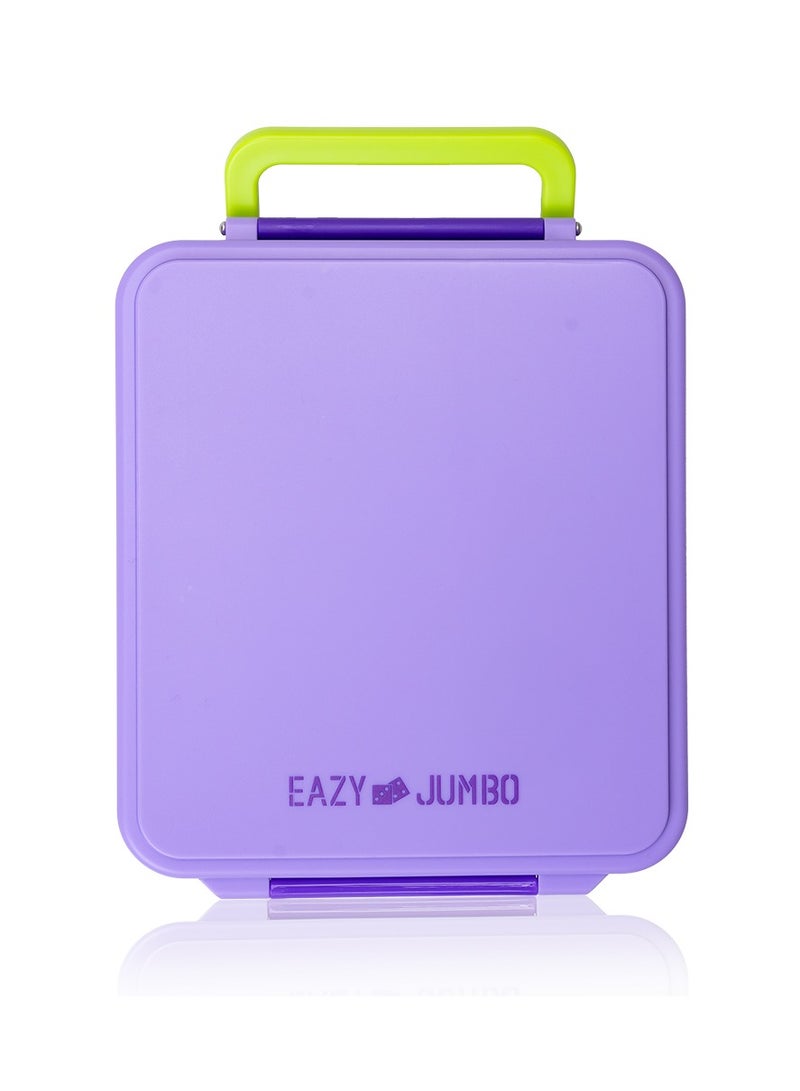 Jumbo Bento Lunch Box With Thermos And Dip Jar - Purple