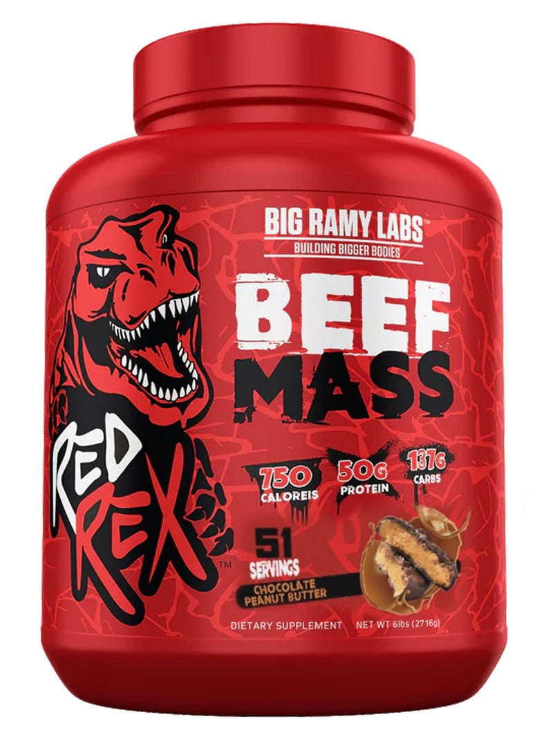 RedRex Beef Mass Gainer,High Calories ,  Chocolate Peanut Butter , 6 LB