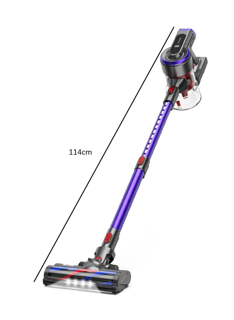 Vacuum Cleaner, JR400 Cordless Stick Vacuum Cleaner with Touch Display, 33KPa/400W, up to 55 Min, 1.2L, Lightweight Smart LED Display, for Hard Floors, Carpet, Pet Hair