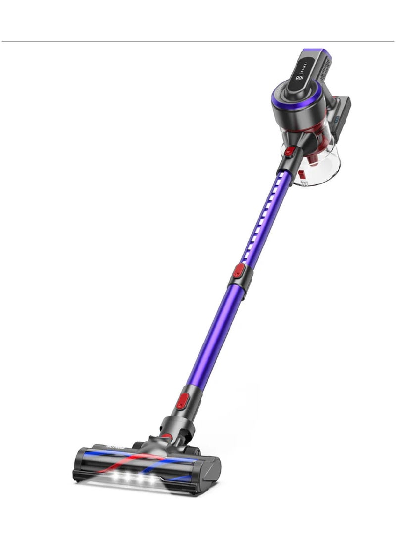 Vacuum Cleaner, JR400 Cordless Stick Vacuum Cleaner with Touch Display, 33KPa/400W, up to 55 Min, 1.2L, Lightweight Smart LED Display, for Hard Floors, Carpet, Pet Hair