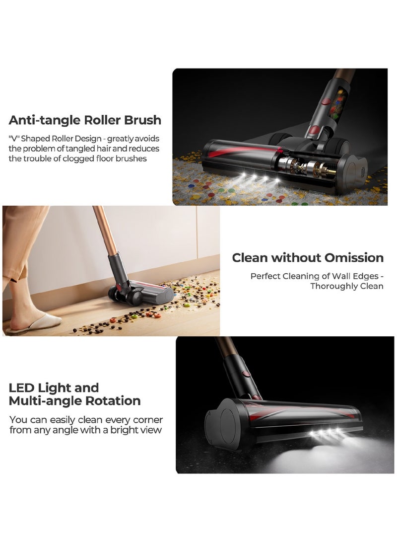 Cordless Vacuum Cleaner 550W/45Kpa Stick Vacuum Cleaner with Touch Screen, Up to 60 Mins Runtime, Lightweight Handheld Vacuums for Hardwood Floor Carpet Car Pet Hair Ultra 7