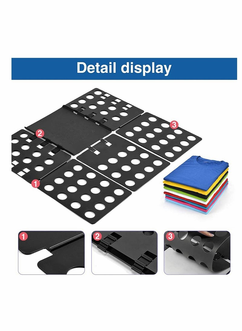 Adjustable T-Shirt Folding Board, Shirt Folding Board T Shirt Folder Durable Plastic Laundry Folders Folding Boards Durable Flipfold for Kid and Adult to Fold Clothes (Mini, Black)